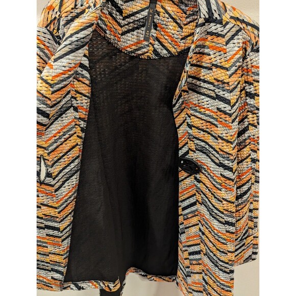 IC COLLECTION By Connie K Colorful Asymmetric Swing Jacket Women's Medium - Picture 6 of 10